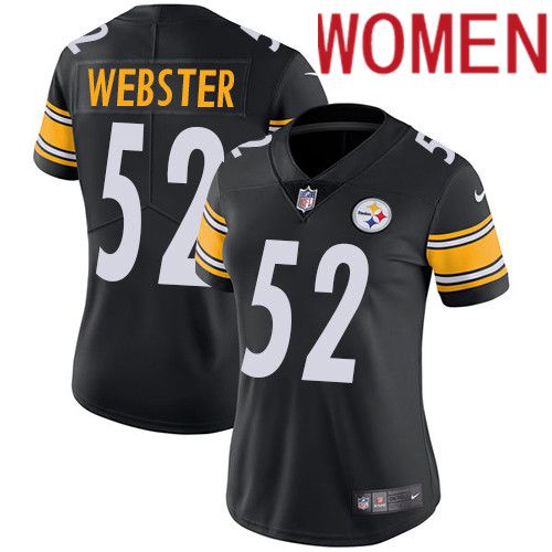 Women Pittsburgh Steelers 52 Mike Webster Nike Black Vapor Limited NFL Jersey